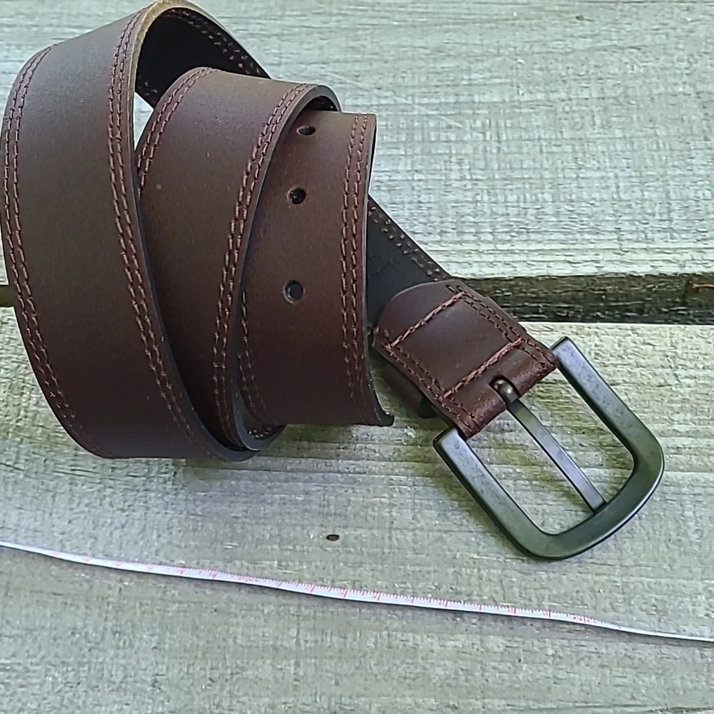 Dickies Brown Leather Belt with Contrast‎ Stitching